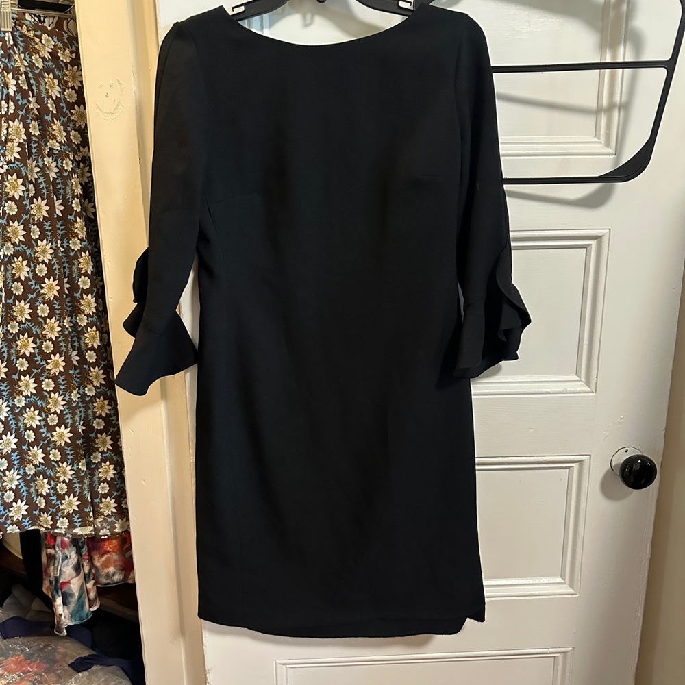 Karl Lagerfeld Black Long Sleeve Ruffle-Cuff Dress